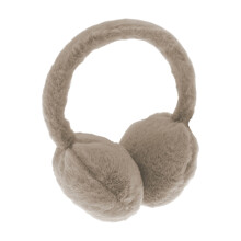 (One Size, Natural) Ribbon Faux Fur Earmuffs
