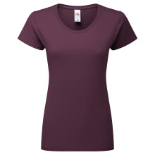(XS, Dark Plum) Fruit Of The Loom Womens/Ladies Premium Ringspun Cotton Lady Fit T-Shirt