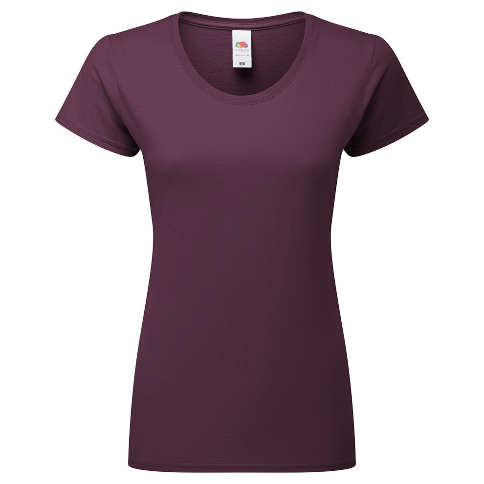 Fruit Of The Loom (Xs, Dark Plum) Womens/Ladies Premium Ringspun Cotton Lady Fit T-Shirt Multicoloured
