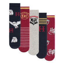 Harry Potter Womens/Ladies Hogwarts Calf-Length Socks (Pack of 5)