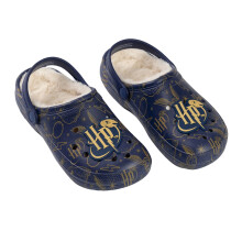 (8 UK, Navy) Harry Potter Womens/Ladies Logo Fur Lined Clogs