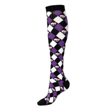 Monster High Womens/Ladies Argyle Skulls Knee High Socks