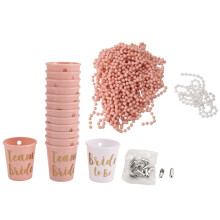 Vasos de Chupito con Cadena, Vasos Jga para Colgar, Paquete de 14 Vasos de Fiesta de Novia y Despedida de Soltera, Vaso de Chupito para Colgar