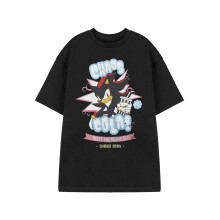 (S, Black) Sonic The Hedgehog Mens Chaos Cola Shadow Short-Sleeved T-Shirt