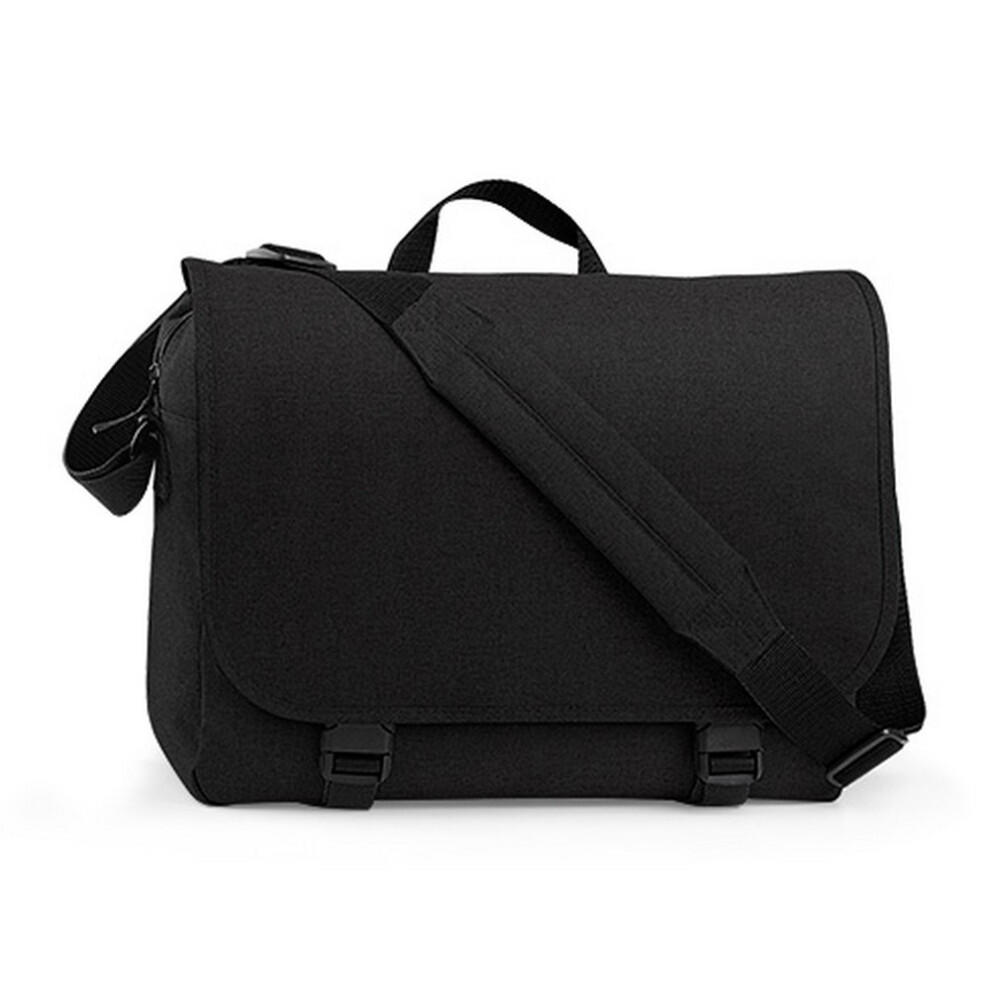 Bagbase (One Size, Black) Two-Tone Digital Messenger Bag (Up To 15.6Inch Laptop Compartment) (Pack Of 2)