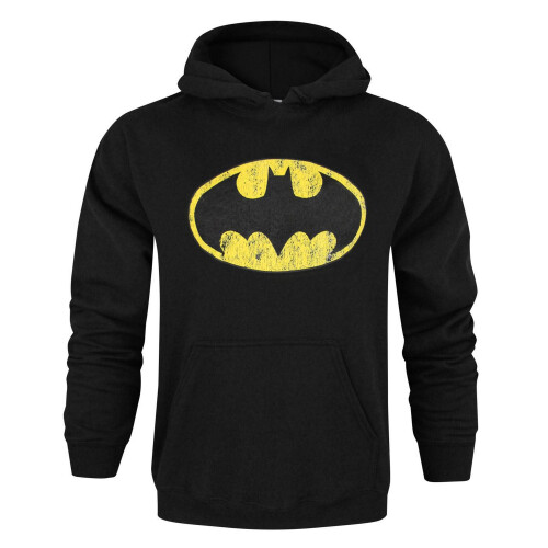 Batman Batman Mens Distressed Logo Hoodie