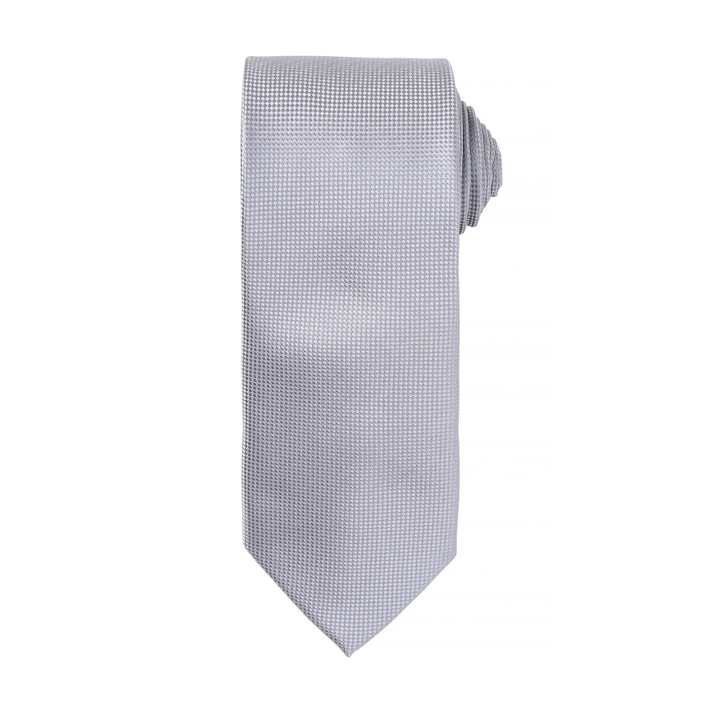 Premier (One Size, Silver) Mens Micro Waffle Formal Work Tie