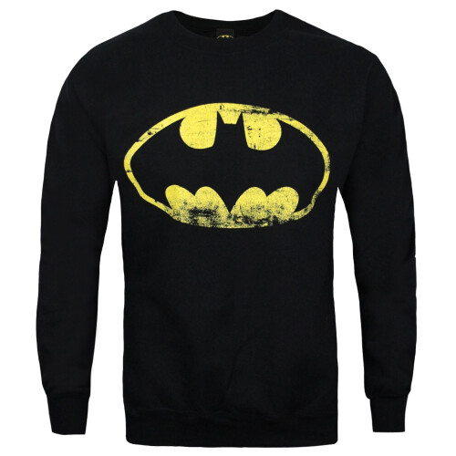 Batman Batman Official Mens Distressed Logo Sweatshirt