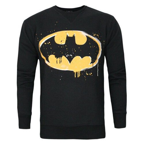 Batman (XL, Black) Batman Mens Stencil Sweatshirt