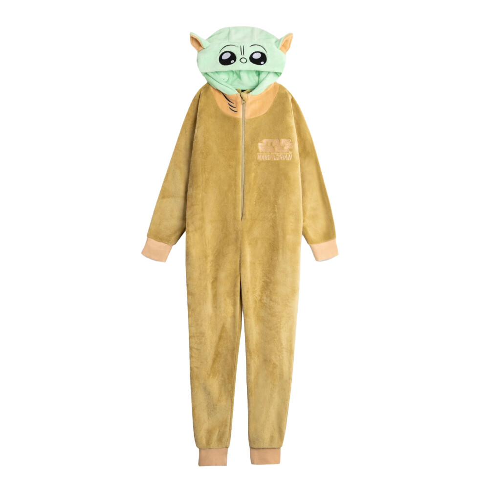 Star Wars (13-14 Years, Green/Brown) Unisex Adult Grogu All-In-One Nightwear