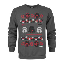 (S, Charcoal) Star Wars Mens Darth Vader Fair Isle Christmas Sweater