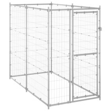 Chenil exterior jaula recinto parque de animales para perros exterior de acero galvanizado 110 x 220 x 180 cm 02_0000469