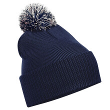 (One Size, French Navy/Light Grey) Beechfield Junior Snowstar Duo Winter Beanie Hat / Schoolwear