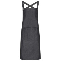 (One Size, Black Denim) Premier Barista Polycotton Cross Back Full Apron