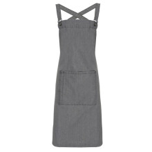 (One Size, Grey Denim) Premier Barista Polycotton Cross Back Full Apron