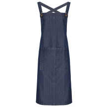 (One Size, Indigo Denim) Premier Barista Polycotton Cross Back Full Apron