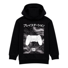 (7-8 Years, Black/White) Playstation Boys Japanese Logo Hoodie