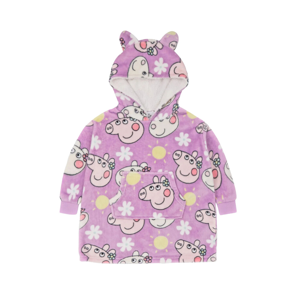 Peppa Pig Girls Hoodie Blanket Pink
