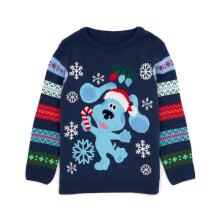 (18-24 Months, Navy Blue) Blue's Clues & You! Childrens/Kids Knitted Christmas Jumper