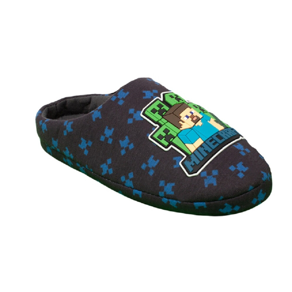 New Minecraft Boys Steve And Creeper Slippers Multicoloured