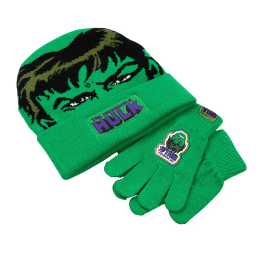 The Incredible Hulk Boys Beanie & Gloves Set 2