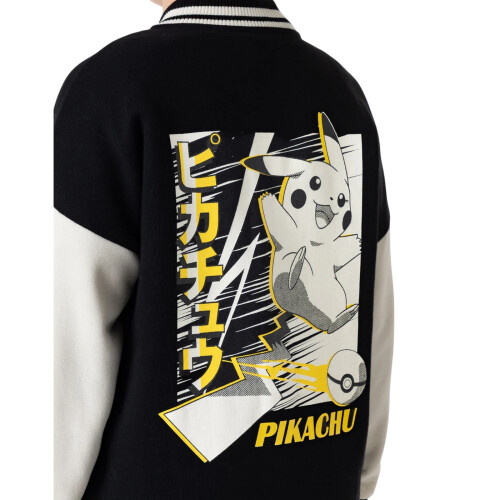 Pokémon (10-11 Years, Black Solid) Pokemon Boys Pikachu Varsity Jacket 1