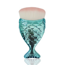 (Blue A)Mermaid Themed Cosmetic Brush Durable Plastic Handle Professional Home Supplies