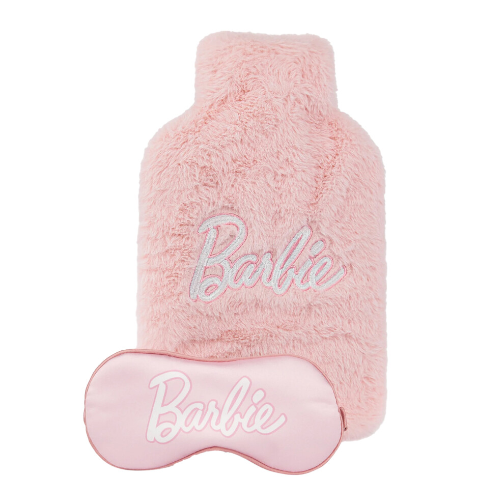 Barbie Womens/Ladies Appliquã© Logo Hot Water Bottle Cover Set