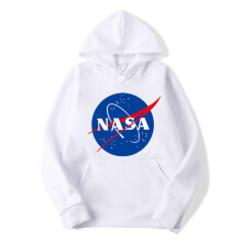 (White,Tag L=US S)Nasa Hoodie Pullover Tops Sweaters Unisex Hiphop Skateboard Tops Sweatshirts
