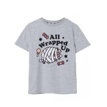 (11-12 Years, Grey) Pusheen Girls Halloween Mummy Marl T-Shirt