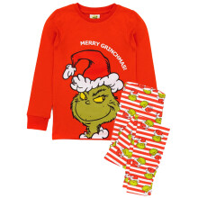(2-3 Years, Red/White) The Grinch Childrens/Kids Long Leg Long-Sleeved Christmas Pyjama Set