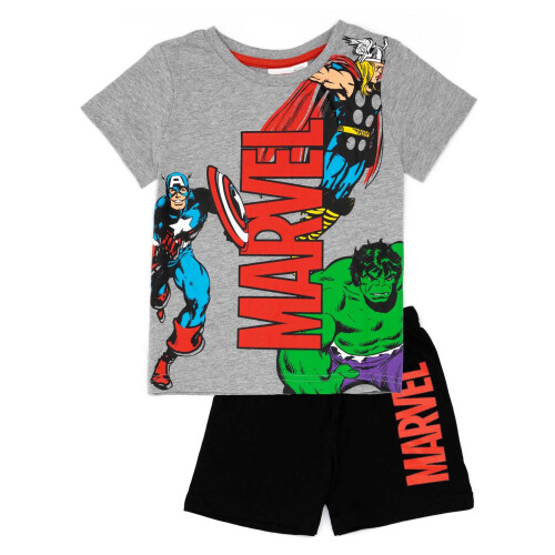 Marvel (3-4 Years, Grey/Black) Marvel Boys Superhero Short Pyjama Set