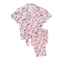 (7-8 Years, Pink) Friends Girls Short-Sleeved Pyjama Set