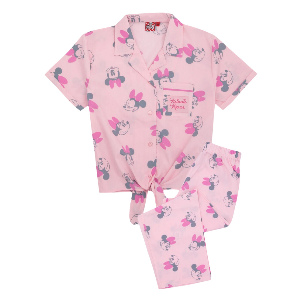Disney Girls Minnie Mouse Short-Sleeved Pyjama Set Pink