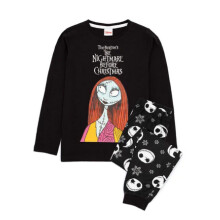(7-8 Years, Black/White) Nightmare Before Christmas Girls Long Pyjama Set
