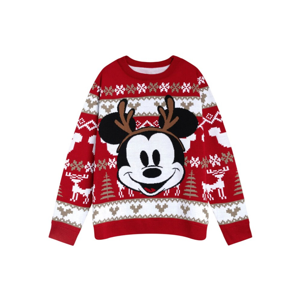 Disney (M, ) Womens/Ladies Mickey Mouse Christmas Jumper Red