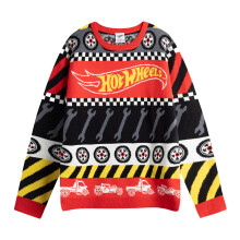 (XL, Multicoloured) Hot Wheels Mens Tyre & Spanner Fairisle Christmas Jumper