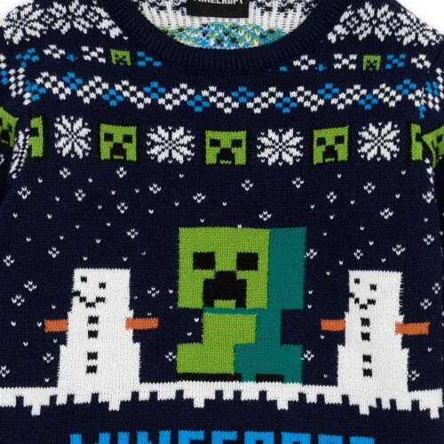Minecraft Minecraft Childrens/Kids Creeper Wool Christmas Jumper 2