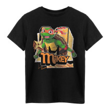 (9-10 Years, Black) Teenage Mutant Ninja Turtles Childrens/Kids Michelangelo Short-Sleeved T-Shirt