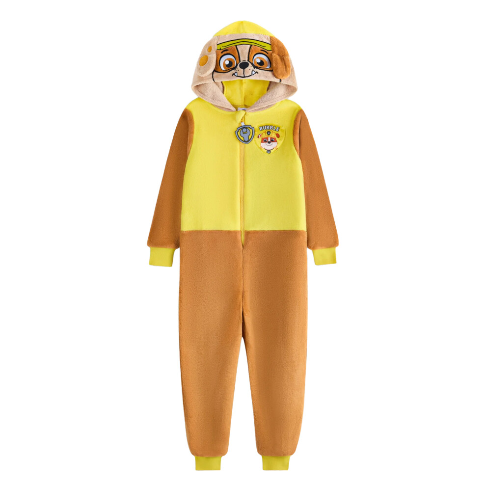 Paw Patrol (4-5 Years, ) Childrens/Kids Rubble Applique Face Jumpsuit Yellow
