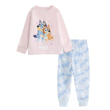 (5-6 Years, Pink) Bluey Girls Character Long-Sleeved Long Pyjama Set