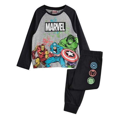 (3-4 Years, Black) Marvel Avengers Boys Printed Long Pyjama Set