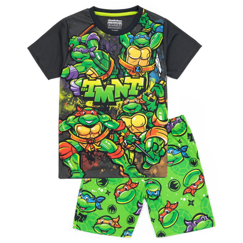 Teenage Mutant Ninja Turtles (7-8 Years, Green) Boys Turtle Short Pyjama Set
