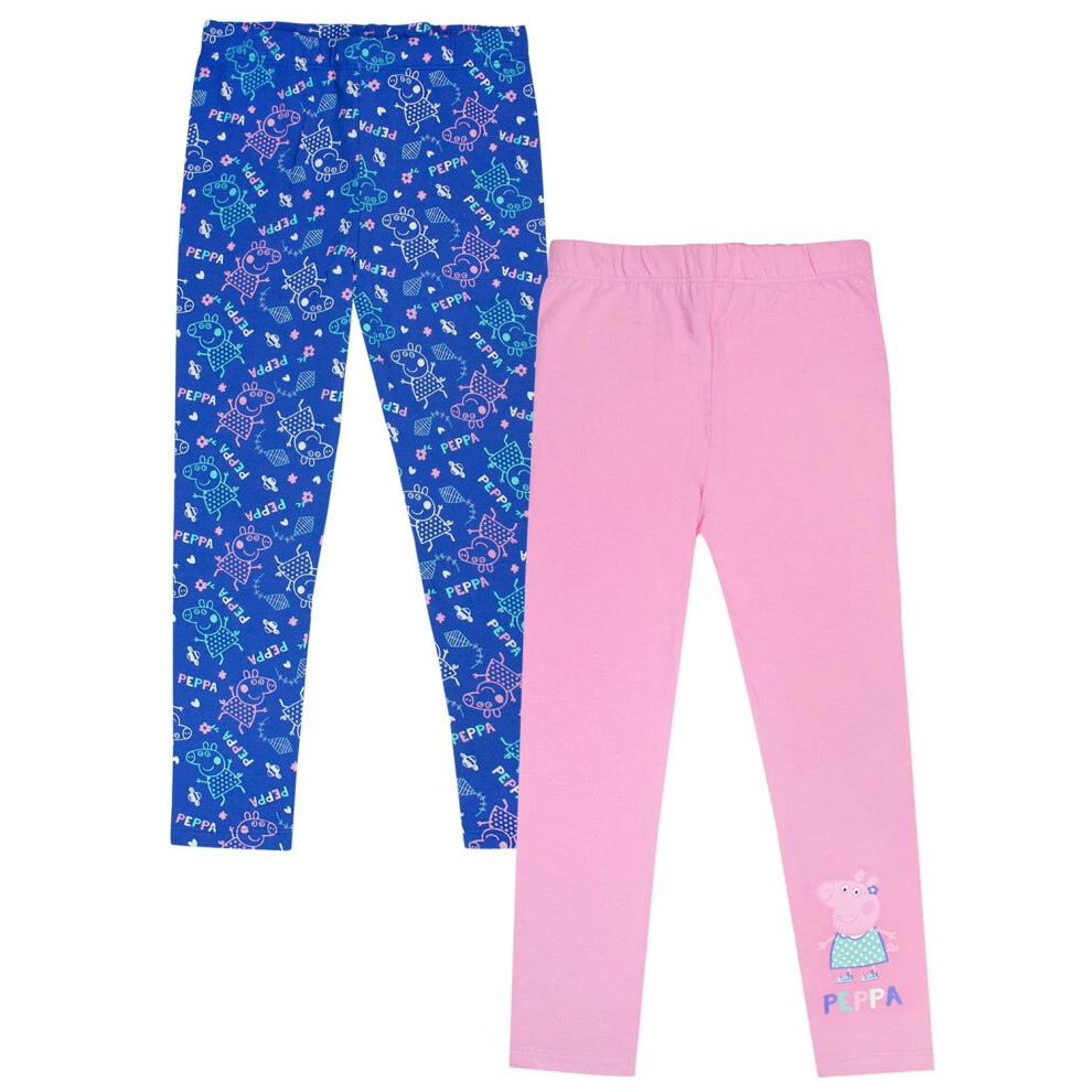 Peppa Pig Girls Leggings (Pack Of 2) Pink
