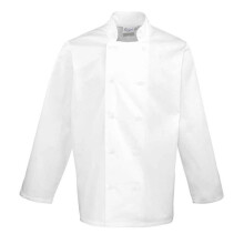 (5XL, White) Premier Mens Long-Sleeved Chef Jacket