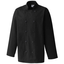 (5XL, Black) Premier Mens Long-Sleeved Chef Jacket