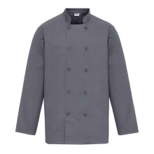 (5XL, Steel) Premier Mens Long-Sleeved Chef Jacket