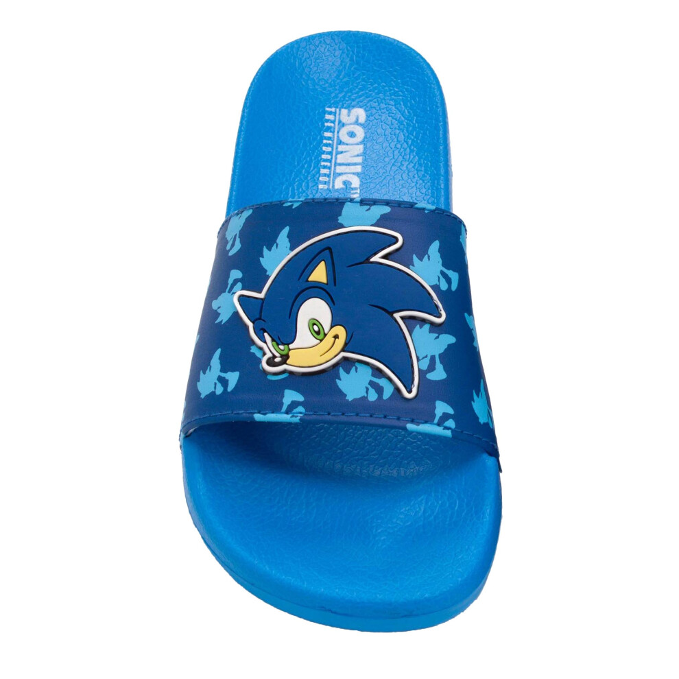 Sonic The Hedgehog (12 Uk Child, ) Childrens/Kids Sliders Blue