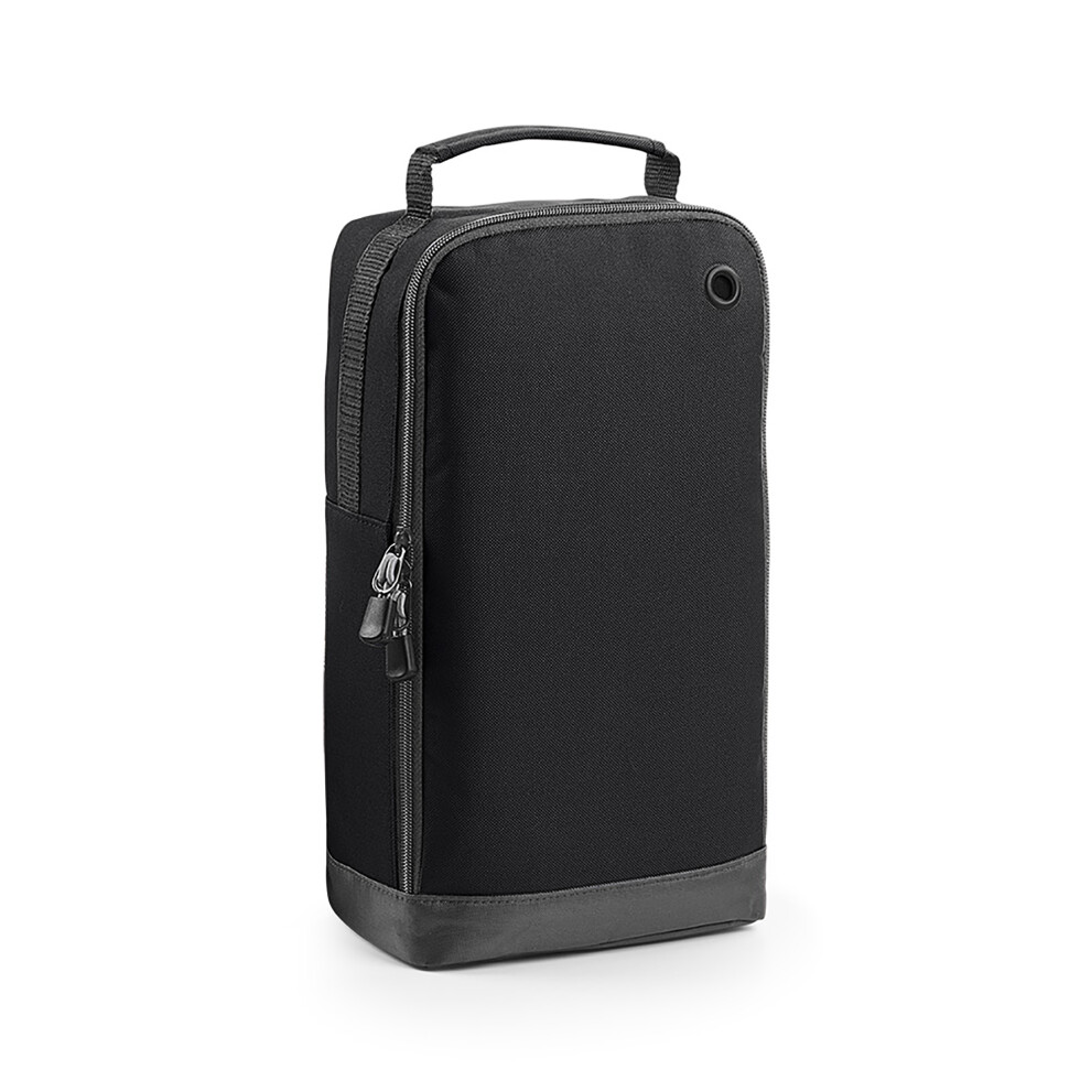 Bagbase (One Size, Black) Sport Shoe / Accessory Bag (8 Litres) (Pack Of 2)
