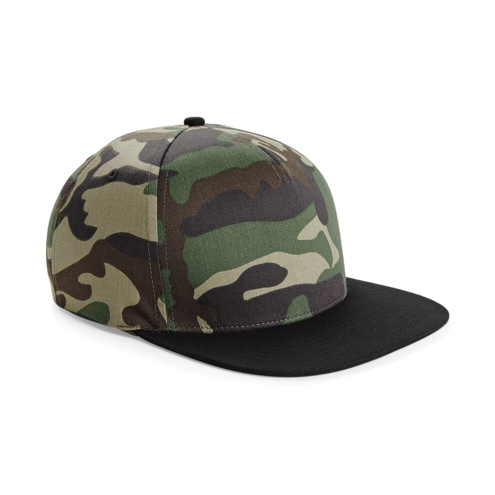Beechfield (One Size, Jungle Camo/ ) Camouflage Retro Snapback Cap Black